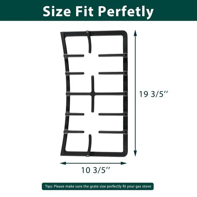 Alt view image 2 of 7 - AEB73125001 Stove Grates Replacement Parts for LG 5 Burner Gas Stove Grates Cast Iron Wok Support Burner Wok Grate 19.6 x 10.6 Side Surface Burner LRG3061ST/01 LRG3061BD Stovetop Range Grate 1 Pcs