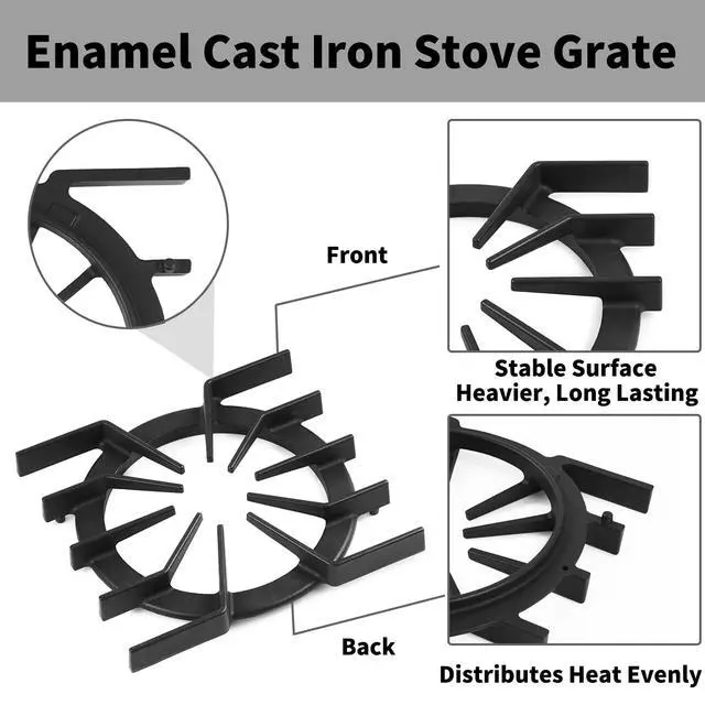 Alt view image 4 of 6 - Upgraded PA060037 PA060024 Spider Grate Replacement Parts for Viking Stove Parts Burner Grate, VDSC305 VGIC305 VGIC365 Cast Iron Cooking Grate for Viking Range Parts Cooktop Grates 4 Pcs