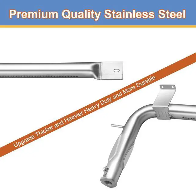 Alt view image 4 of 7 - PB050012 Viking Appliance Oven Burner, Burner Tube Gas Replacement Parts | Grill Parts for EVGIC305 VGIC365 VGRC605 VGSS480 VGIC367 VGSC300 VGSC305 Viking Range Parts, Stainless Steel, 2-Pack, 17 Inch