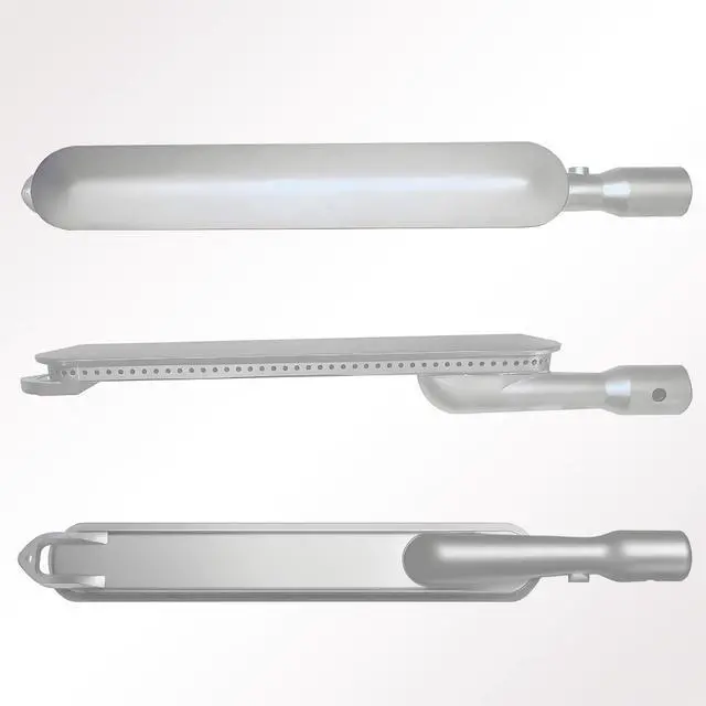 Alt view image 2 of 7 - Upgraded 16 1/2" Cast Stainless Steel 304 Burner Compatible with Barbeques Galore Grand Hall Kenmore Grand Turbo NG and LP Models,Replace P02003049B, P02001002E, P1961B, 3 Pack, Sliver