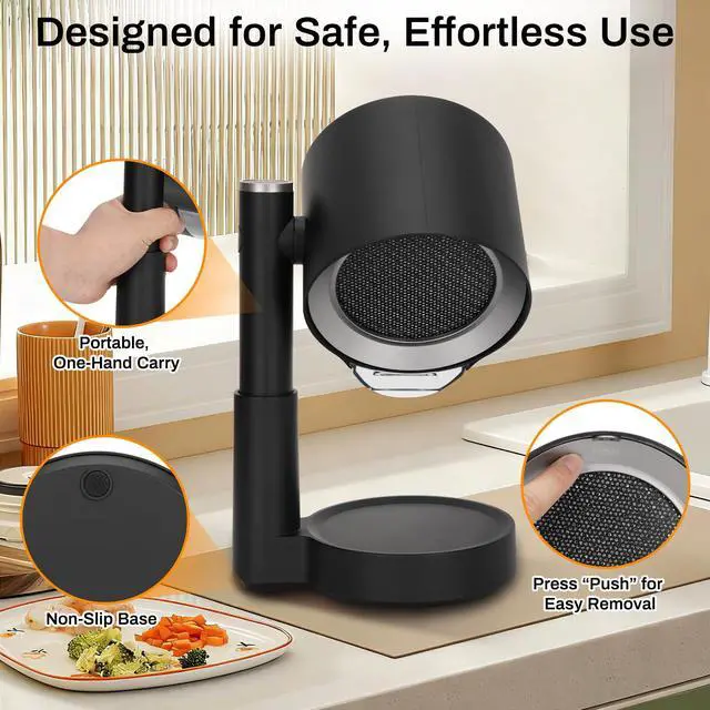 Alt view image 5 of 7 - Portable Range Hood, 2026 Upgraded Desktop Exhaust Fan with 3 Filter System, Countertop Range Hood 3-Speed, Angle-adjust, Low Noise, Detachable Filter & Oil Collector, Washable, for BBQ, Hot Pot, RV