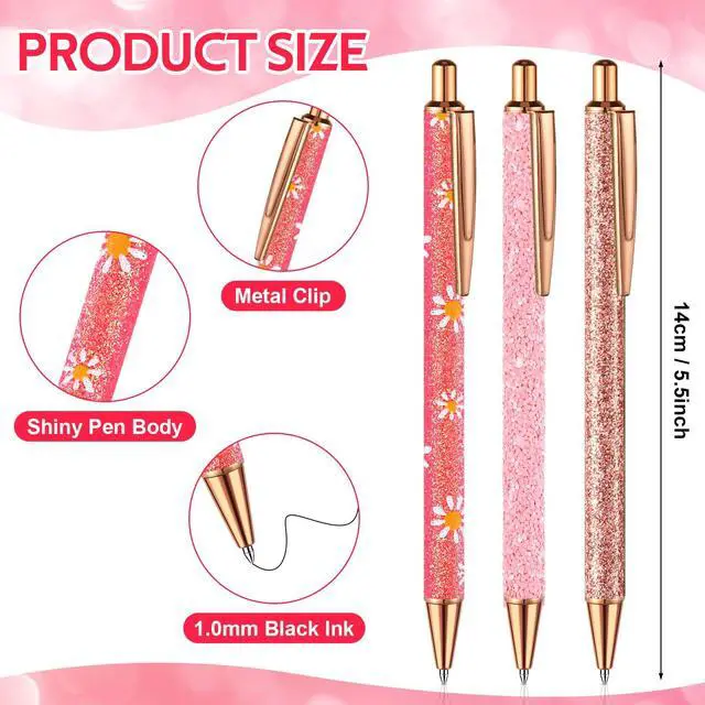 Alt view image 2 of 7 - 80 Pcs Fancy Metal Glitter Pens for Women, Sparkly Ballpoint Pens, Shiny Journaling Pen, Black Ink Pen Medium Point 1.0 mm for Women Girls Birthday Gifts Office Supplies (Classic Style)