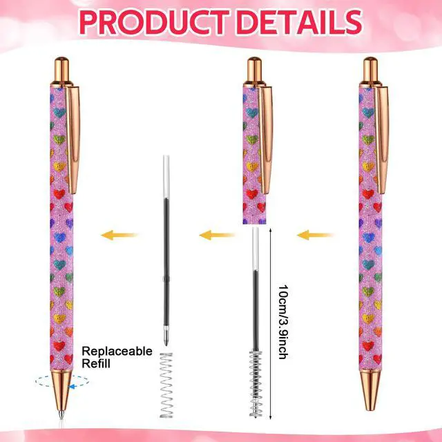 Alt view image 3 of 7 - 80 Pcs Fancy Metal Glitter Pens for Women, Sparkly Ballpoint Pens, Shiny Journaling Pen, Black Ink Pen Medium Point 1.0 mm for Women Girls Birthday Gifts Office Supplies (Classic Style)