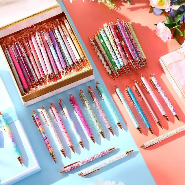 Alt view image 7 of 7 - 80 Pcs Fancy Metal Glitter Pens for Women, Sparkly Ballpoint Pens, Shiny Journaling Pen, Black Ink Pen Medium Point 1.0 mm for Women Girls Birthday Gifts Office Supplies (Classic Style)