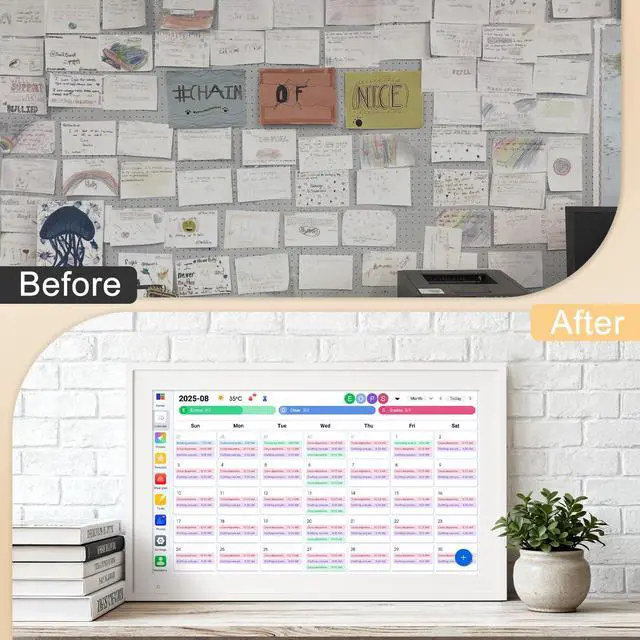 Alt view image 6 of 7 - 15.6" Digital Family Calendar & Smart Wall Planner Touchscreen Electronic Calendar with Chore Chart & Reward System, Google/Outlook Sync, Compact Display for Kitchen & Home