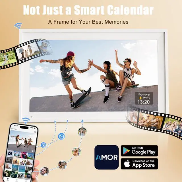 Alt view image 5 of 7 - 15.6" Digital Family Calendar & Smart Wall Planner Touchscreen Electronic Calendar with Chore Chart & Reward System, Google/Outlook Sync, Compact Display for Kitchen & Home