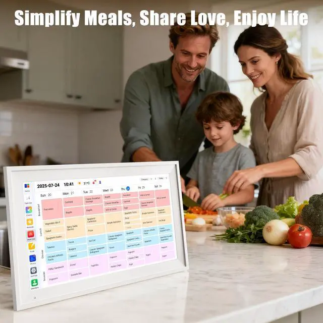 Alt view image 7 of 7 - 15.6" Digital Family Calendar & Smart Wall Planner Touchscreen Electronic Calendar with Chore Chart & Reward System, Google/Outlook Sync, Compact Display for Kitchen & Home