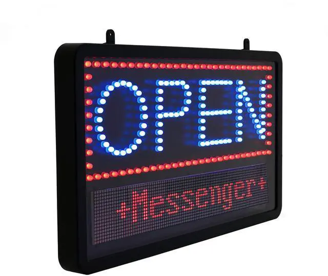 Main image of Led Open Signs for Business with Remote - Super Bright Lighted Open Sign, Easily Programmable Led Sign 3 Mode Electric Display: Flashing, Fixed, Scrolling With Space for Extra Letters & Numbers