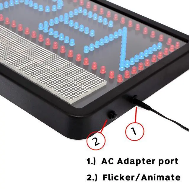 Alt view image 3 of 7 - Led Open Signs for Business with Remote - Super Bright Lighted Open Sign, Easily Programmable Led Sign 3 Mode Electric Display: Flashing, Fixed, Scrolling With Space for Extra Letters & Numbers