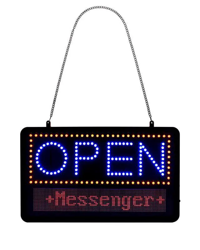 Alt view image 7 of 7 - Led Open Signs for Business with Remote - Super Bright Lighted Open Sign, Easily Programmable Led Sign 3 Mode Electric Display: Flashing, Fixed, Scrolling With Space for Extra Letters & Numbers