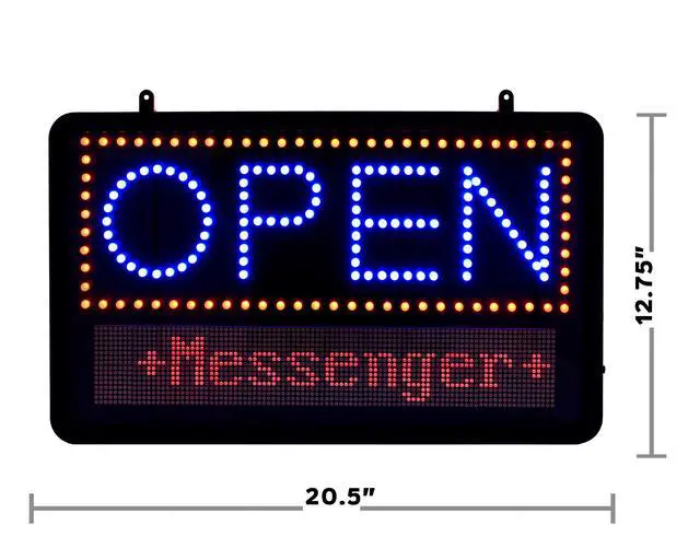 Alt view image 6 of 7 - Led Open Signs for Business with Remote - Super Bright Lighted Open Sign, Easily Programmable Led Sign 3 Mode Electric Display: Flashing, Fixed, Scrolling With Space for Extra Letters & Numbers
