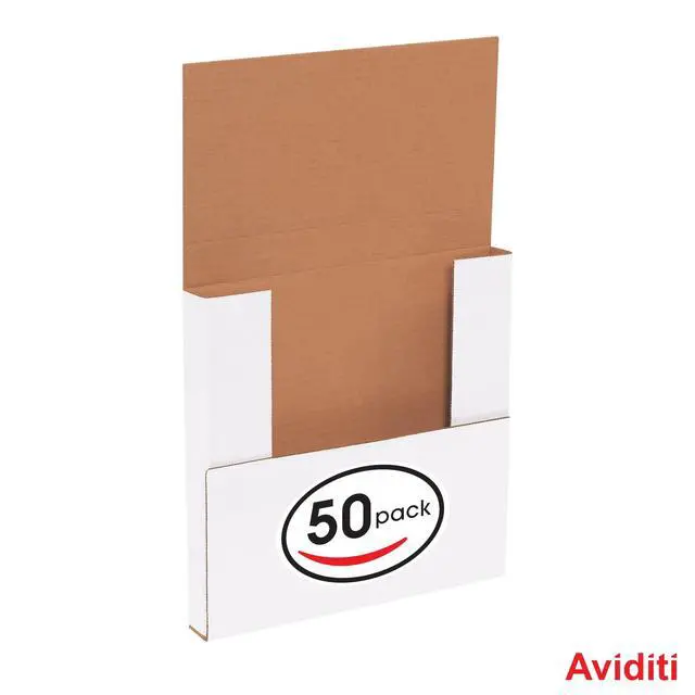 Alt view image 3 of 7 - Mailer Boxes Medium 10 1/4"L x 10 1/4"W x 1"H 50-Pack - Corrugated Cardboard Box for Shipping, Moving, Mailing, Packing, Packaging and Storage