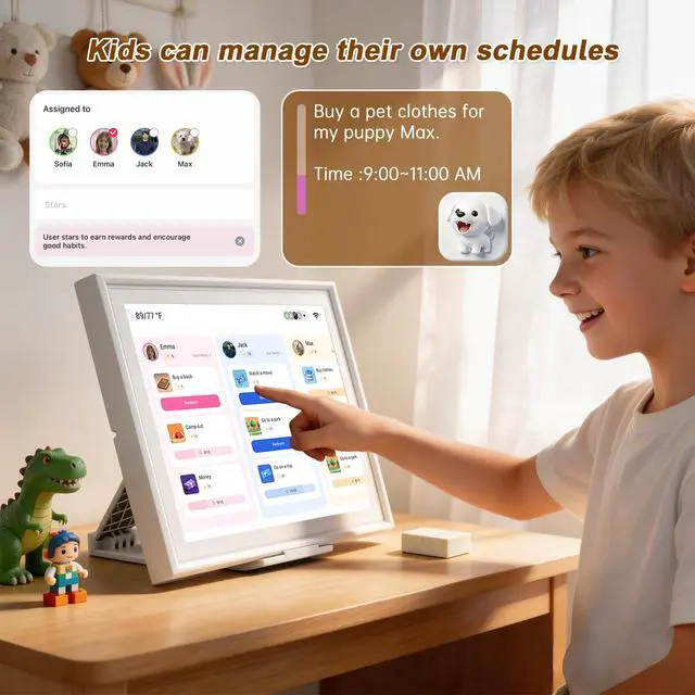 Alt view image 5 of 7 - Digital Calendar, 15.6 Inch Smart Family Calendar, Wall Planner | Touch Screen, No Subscription Required, Schedule & Chore Chart, Meal Planner, Digital Photo Frame, Wall or Desk Mountable