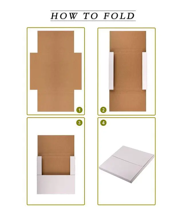 Alt view image 5 of 7 - 12" LP Album Mailers, 12.8x12.8x1 inch Vinyl Record Shipping Box | 50 Pack, Corrugated Cardboard Box for Mailing, Packing, Moving, Storage, w/Fragile Stickers, Multi-Depth, Easy-Fold, White