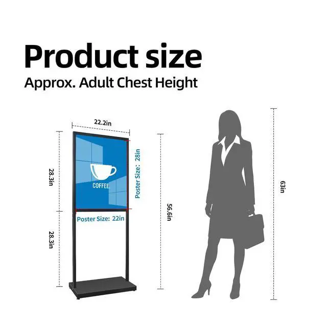 Alt view image 3 of 7 - 22x28 Inch Floor Stand Sign Holder, Heavy Duty Pedestal Poster Stand Double Sided Display for Business, Retail & Real Estate