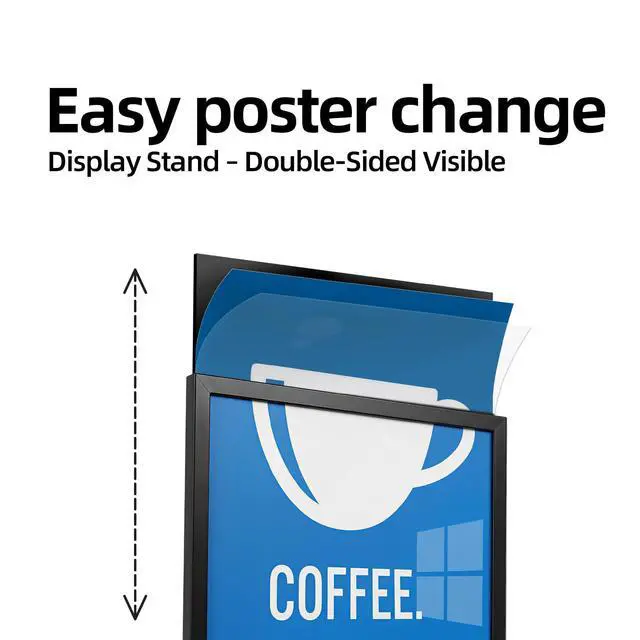 Alt view image 4 of 7 - 22x28 Inch Floor Stand Sign Holder, Heavy Duty Pedestal Poster Stand Double Sided Display for Business, Retail & Real Estate
