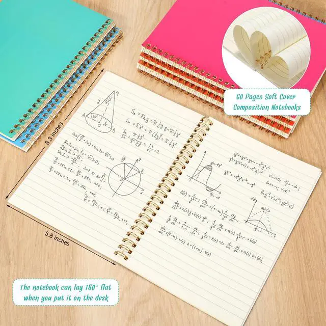 Alt view image 3 of 6 - 100 Pack Spiral Notebook 8.3 x 5.5 Inch College Ruled Notebook Bulk A5 Wide Ruled Journals Bulk 1 Subject 50 Sheets Thick Diary Notebooks for School, Office Business, Home Use(Colorful)