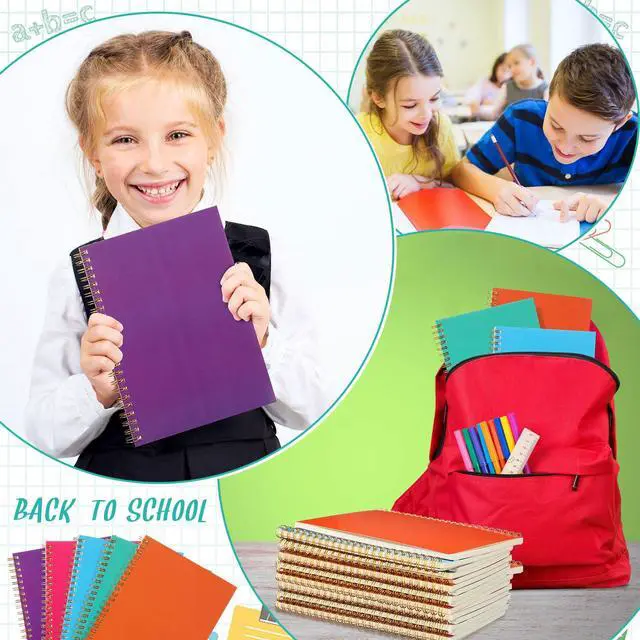 Alt view image 4 of 6 - 100 Pack Spiral Notebook 8.3 x 5.5 Inch College Ruled Notebook Bulk A5 Wide Ruled Journals Bulk 1 Subject 50 Sheets Thick Diary Notebooks for School, Office Business, Home Use(Colorful)