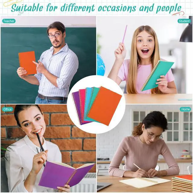 Alt view image 5 of 6 - 100 Pack Spiral Notebook 8.3 x 5.5 Inch College Ruled Notebook Bulk A5 Wide Ruled Journals Bulk 1 Subject 50 Sheets Thick Diary Notebooks for School, Office Business, Home Use(Colorful)