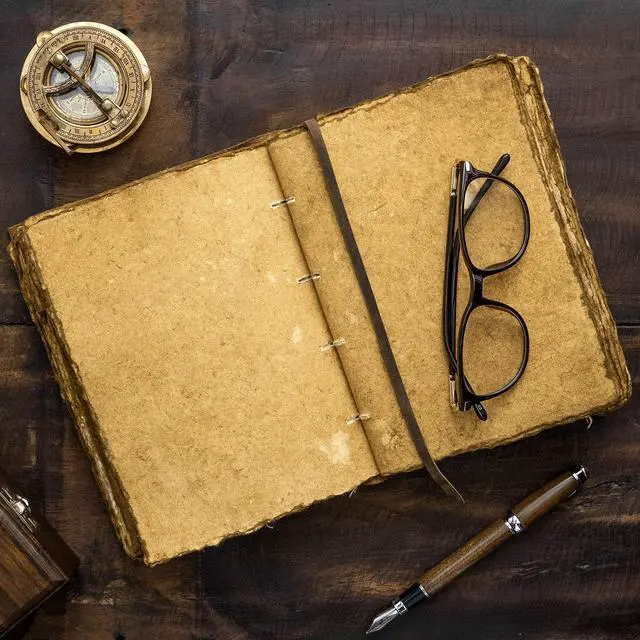 Alt view image 4 of 7 - Leather Journal - Vintage Leather Journal with Bookmark, Book of Shadows Journal, Grimoire Journal, Witch Journal, Vintage Journal for Men and Women, 200 GSM Antique Deckle Edge Paper