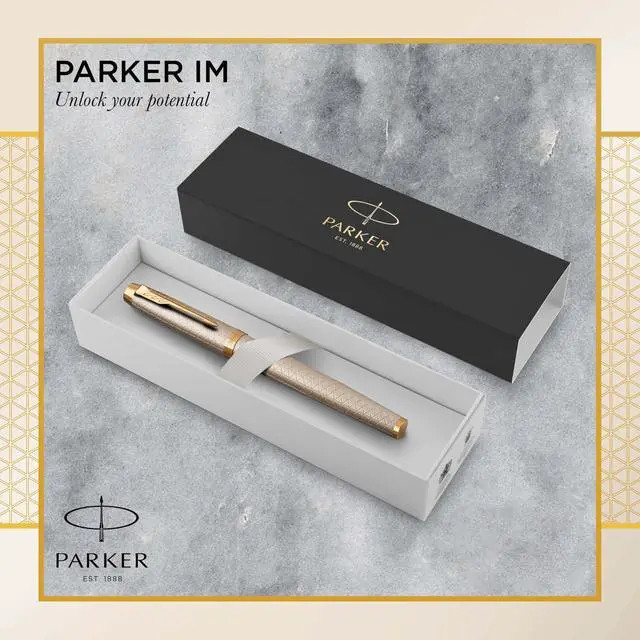 Alt view image 2 of 7 - IM Fountain Pen, Premium Warm Silver, Fine Nib with Blue Ink Refill (1931684)