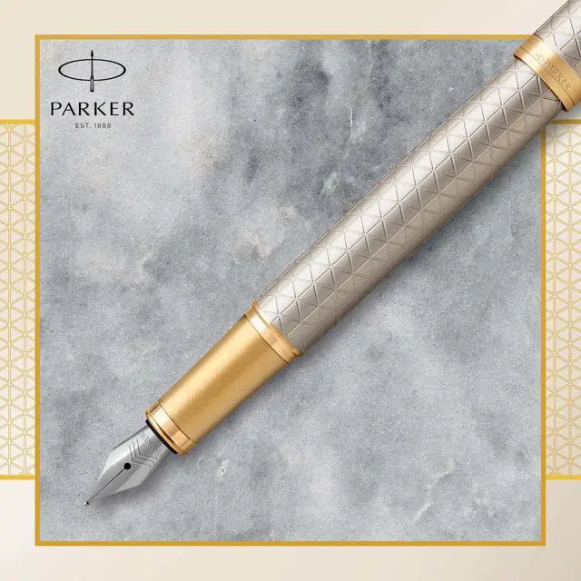 Alt view image 4 of 7 - IM Fountain Pen, Premium Warm Silver, Fine Nib with Blue Ink Refill (1931684)