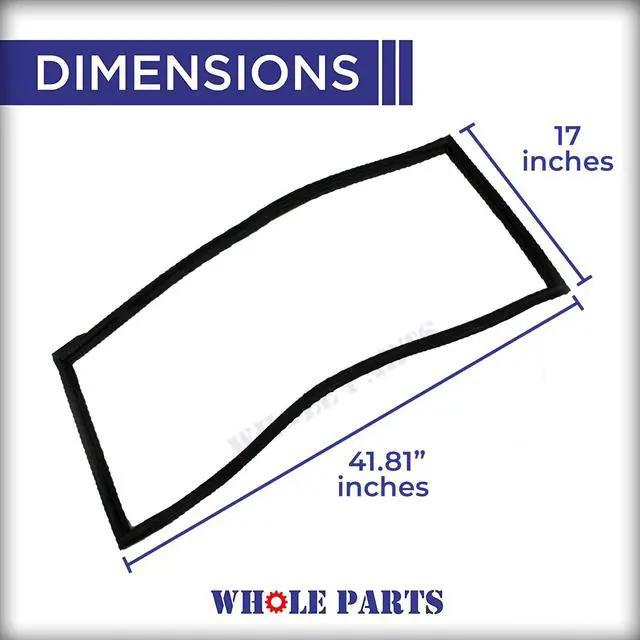 Alt view image 2 of 7 - Upgraded Refrigerator French Door Seal (Magnetic Strip Inside, Black), Part# W11378944 - Compatible with Some Amana, JennAir, Kenmore, KitchenAid, Maytag and Whirlpool Refrigerator
