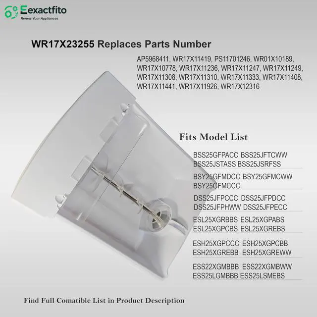 Alt view image 4 of 4 - WR17X23255 GE Refrigerator Ice Container Replacement |, Food-Grade PP Material, Resistant to low temperatures (-20 to 60), Exact fit, Easy replacement