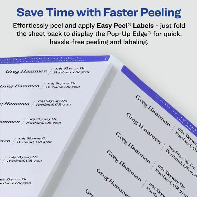 Alt view image 4 of 7 - Glossy Clear Address Labels, Sure Feed Technology, Laser/Inkjet, 1" x 2-5/8", 300 Labels, 5 Packs (6521)