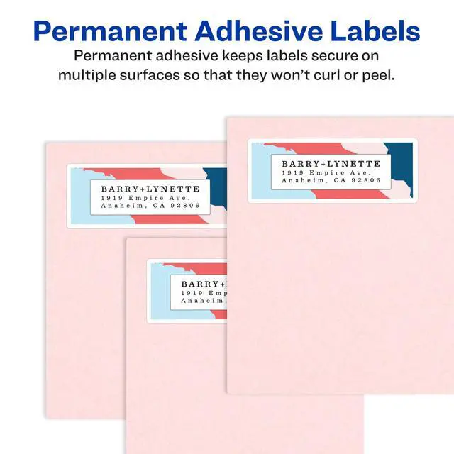 Alt view image 5 of 7 - Glossy Clear Address Labels, Sure Feed Technology, Laser/Inkjet, 1" x 2-5/8", 300 Labels, 5 Packs (6521)