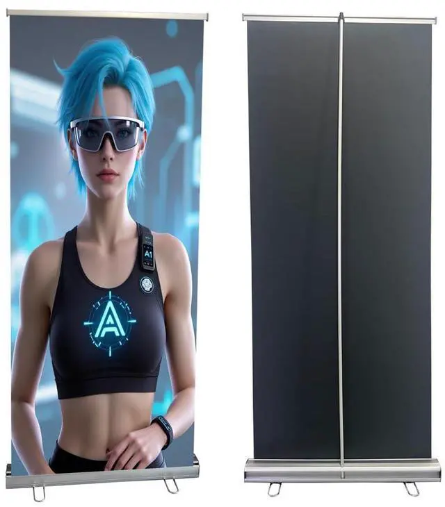 Main image of Standard Retractable Banner Stand with Carrying padded Canvas Bag and Box (Stand Only) (33.5"x80")(2 UNITS)