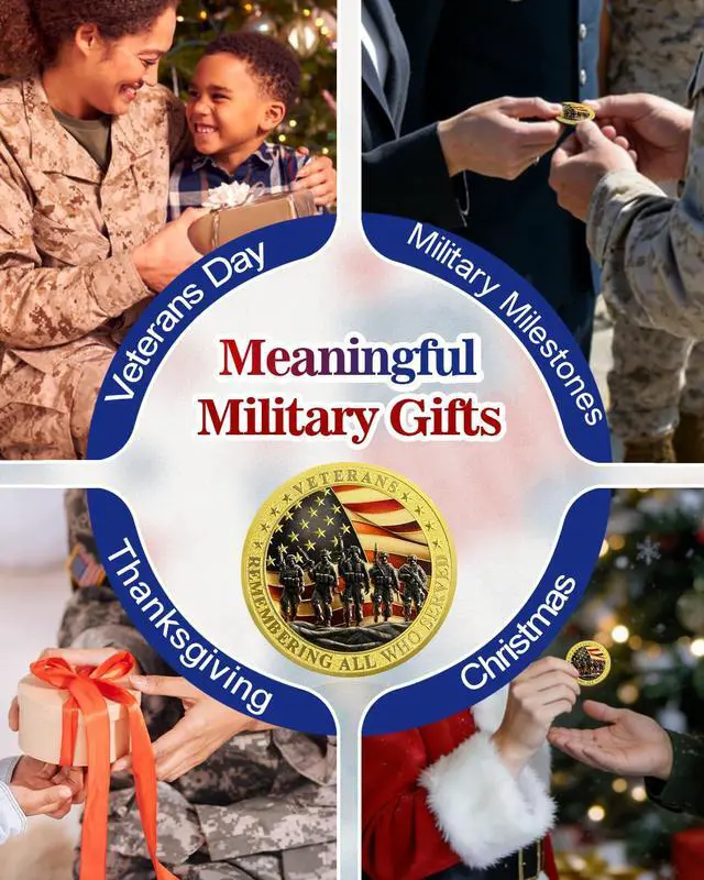 Alt view image 7 of 7 - 100 Pack Military Challenge Coins, Thank You to All Veteran | Thank You for Your Service Coin, Veterans Day Gifts Bulk, Military Appreciation Gifts, Tribute to Service & Sacrifice