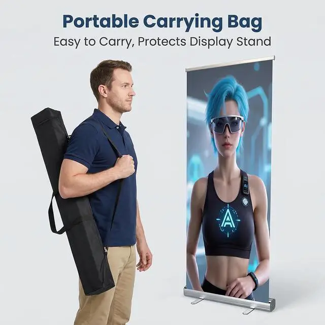 Alt view image 6 of 7 - Standard Retractable Banner Stand with Carrying padded Canvas Bag and Box (Stand Only) (33.5"x80")(2 UNITS)