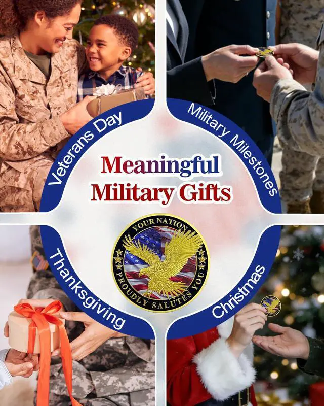 Alt view image 7 of 7 - 100 Pack Military Challenge Coins, Veteran Thank You Coin | Thank You for Your Service, Veterans Day Gifts Bulk, Military Appreciation Tribute, Service Member Recognition, Unit Events