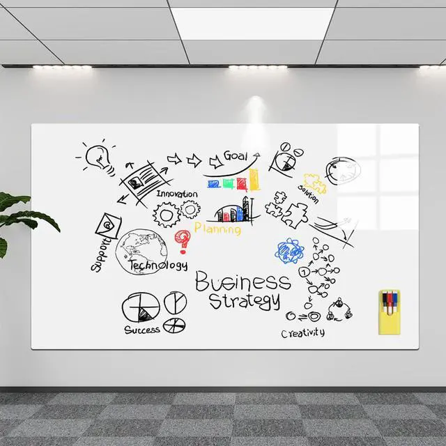 Alt view image 3 of 7 - Magnetic Whiteboard Contact Paper 24" x 59" Peel and Stick Dry Erase White Board for Wall Self-Adhesive Decal Wallpaper Sticker for Office, Home, with Marker, Eraser and Magnet