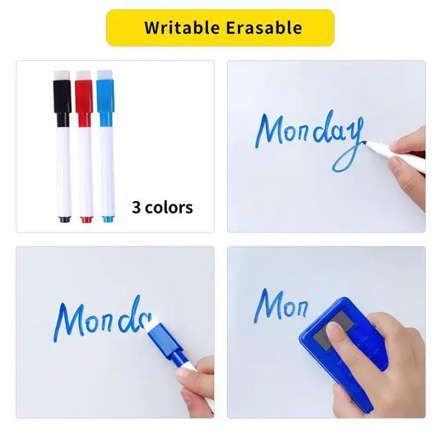 Alt view image 5 of 7 - Magnetic Whiteboard Contact Paper 24" x 59" Peel and Stick Dry Erase White Board for Wall Self-Adhesive Decal Wallpaper Sticker for Office, Home, with Marker, Eraser and Magnet