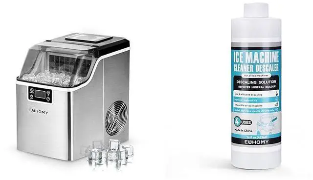 Main image of Ice Cube Maker Machine Countertop with 45Lbs/Day 24 Pcs Ready in 13 Mins with 16 Fl OZ Ice Machine Cleaner Descaler (4 Uses Per Bottle)
