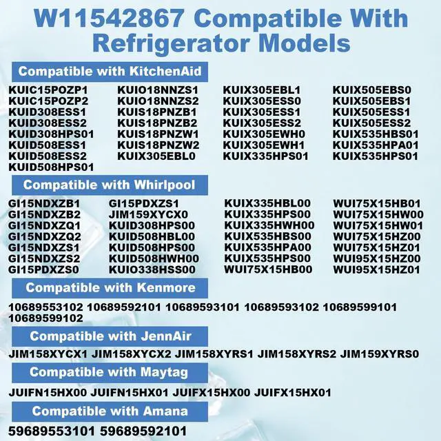 Alt view image 4 of 7 - W11542867 Ice Maker Recirculation Pump Compatible with Whirlpool KitchenAid Jennair Kenmore Amana Refrigerators, Ice Maker Circulation Pump Replaces W11176264, W11325175, W10747426, W11439191