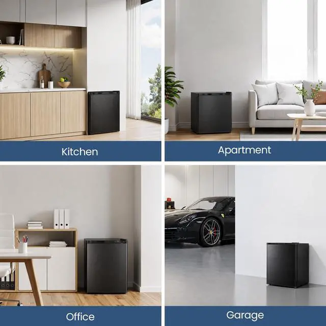 Alt view image 6 of 7 - 1.1 Cu.ft Small Freezer, Mini Upright Freezer, Black | Compact Size for Dorms/RVs/Offices, 2 Removable Shelves, Reversible Door, 7 Adjustable Thermostat, Quiet <40dB