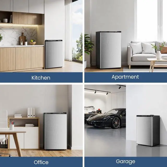 Alt view image 6 of 6 - 3.0 Cu.ft Small Upright Freezer, Mini Freezer, Silver