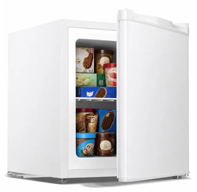 Main image of 1.1 Cu.ft Small Freezer, Mini Upright Freezer, White | Compact Size for Dorms/RVs/Offices, 2 Removable Shelves, Reversible Door, 7 Adjustable Thermostat, Quiet <40dB