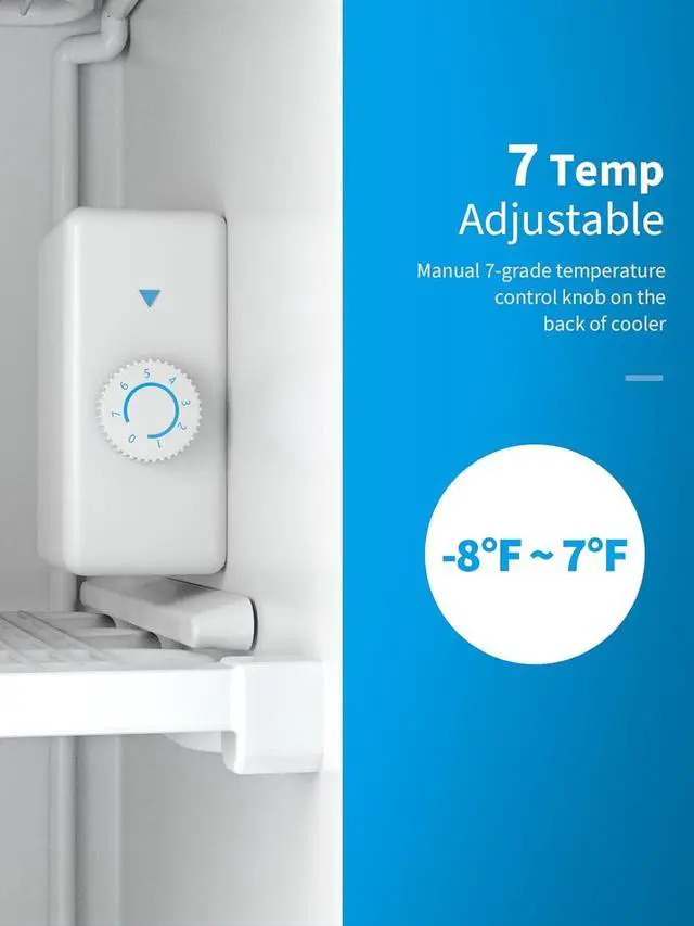 Alt view image 6 of 7 - Compact Upright Freezer 3.0 Cu. Ft. with Stainless Steel Single Door, Mini Freezing Machine with Reversible Door, 7 Grade Adjustable Thermostat for Home Office