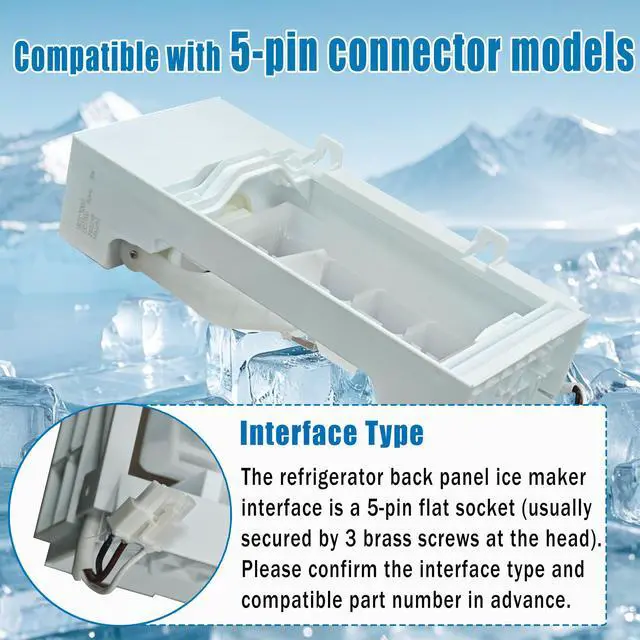 Alt view image 2 of 6 - W11700250 Ice Maker Assembly Replacement for Whirlpool Refrigerator | Replaces W11546935 W11359448 W11633658, Compatible with Amana Maytag