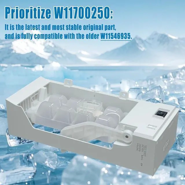 Alt view image 3 of 6 - W11700250 Ice Maker Assembly Replacement for Whirlpool Refrigerator | Replaces W11546935 W11359448 W11633658, Compatible with Amana Maytag