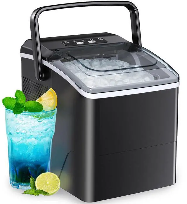 Main image of Ice Makers Countertop - Ice Maker Machine 6 Mins 9 Bullet Ice, 26 Lbs/24 Hrs, Portable Countertop Ice Maker with Self Cleaning Function, Ice Maker for Home/Kitchen/Party, Black