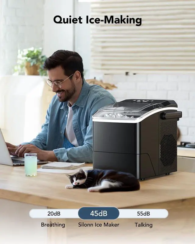 Alt view image 7 of 7 - Ice Makers Countertop - Ice Maker Machine 6 Mins 9 Bullet Ice, 26 Lbs/24 Hrs, Portable Countertop Ice Maker with Self Cleaning Function, Ice Maker for Home/Kitchen/Party, Black