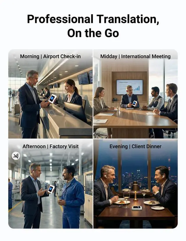 Alt view image 7 of 7 - A8 AI Translation Earbuds Real Time with ChatGPT, Language Translator Device in 144 Languages, Offline Translation Headphones No APP Needed, Spanish Traductor for Business Conference (White)