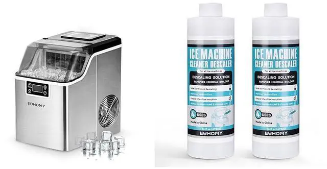 Main image of Ice Cube Maker Machine Countertop with 45Lbs/Day 24 Pcs Ready in 13 Mins with 32 Fl OZ Ice Machine Cleaner Descaler (8 Uses)