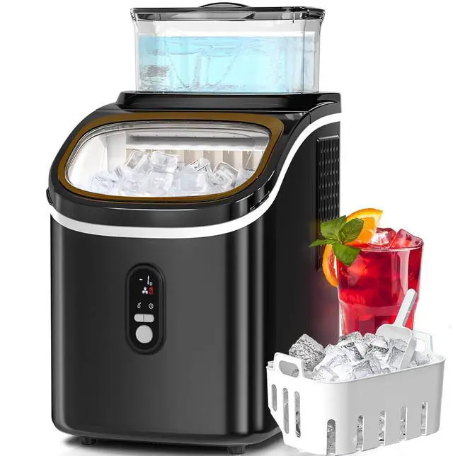 Main image of Countertop Ice Maker Machine, 30lbs/24Hrs, 3 Thickness Ice Cubes, 16Pcs/13 Mins,2 Ways to Add Water, Self-Cleaning Ice Cube Maker w/Basket and Scoop for Home/Kitchen/Camping/RV (Black)