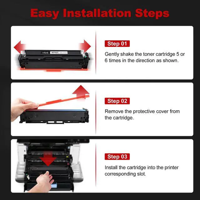 Alt view image 5 of 6 - 067H Toner Cartridge High Capacity 4 Pack Replacement for Canon 067H | Compatible for Canon Color imageCLASS MF656Cdw MF654Cdw MF653Cdw LBP633Cdw LBP632Cdw LBP630 MF650 Printer